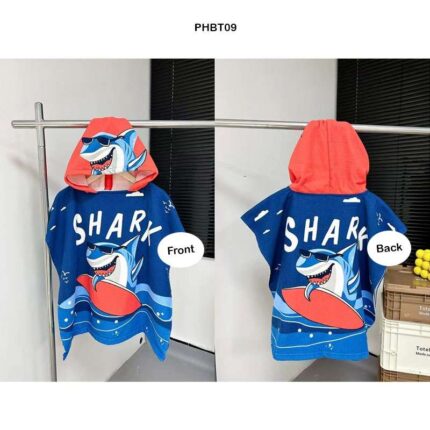 PHBT09 PRINTED HOODED PONCHO BATH TOWEL KIDS 60x120CM