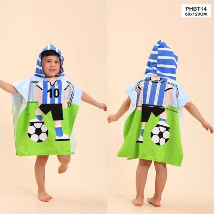 PHBT14 PRINTED HOODED PONCHO BATH TOWEL KIDS 60x120CM